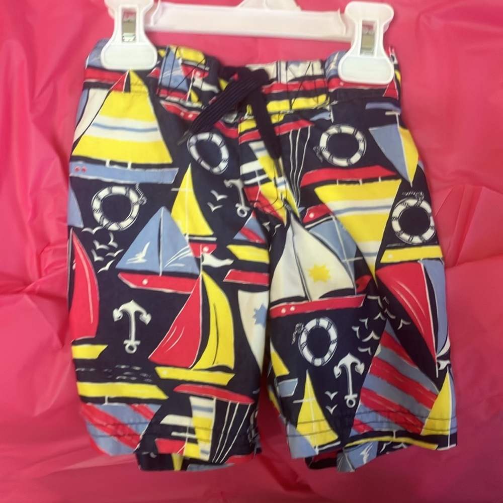 Janie & Jack EUC nautical sailboat swim trunks 2T